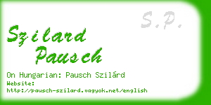 szilard pausch business card