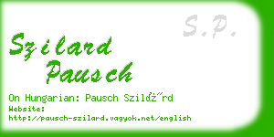 szilard pausch business card